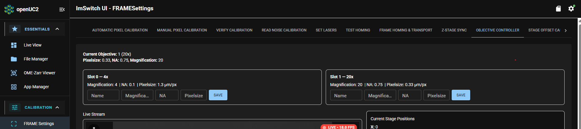 Objective-Controller-App-settings