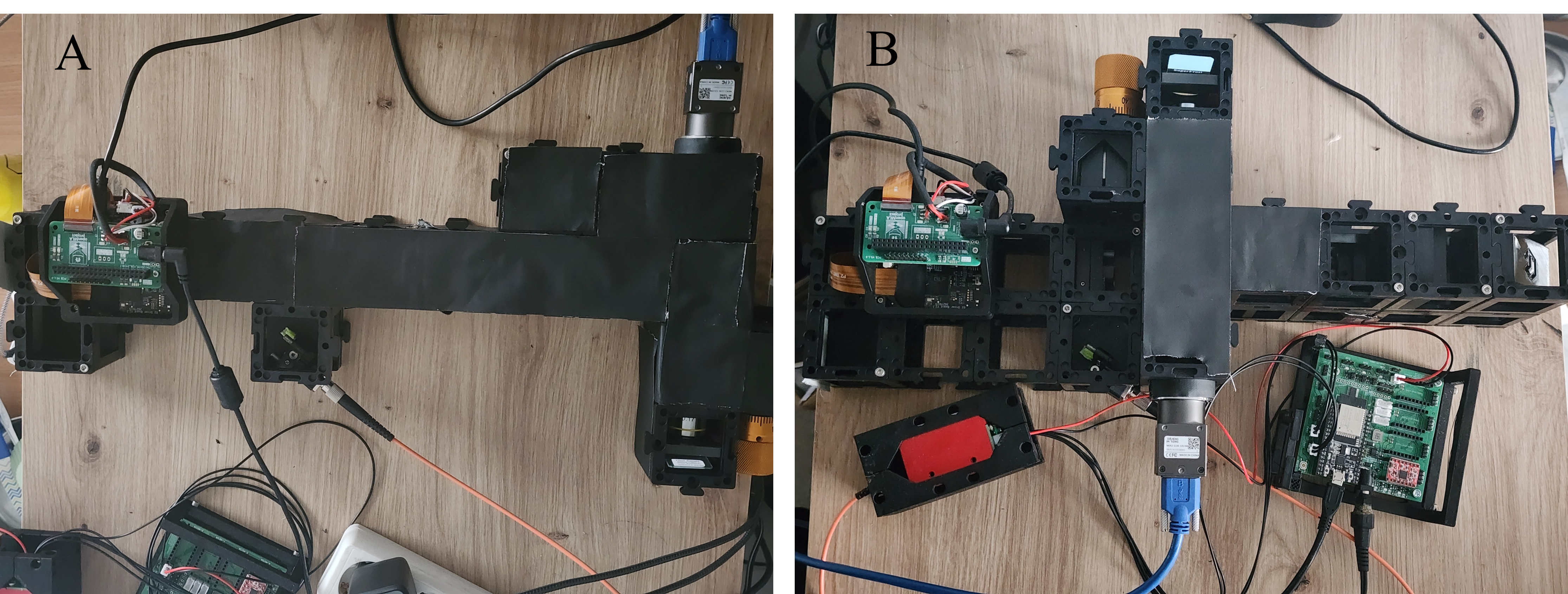 Two Configurations: (A) Direct Projection, (B) 4f Interference