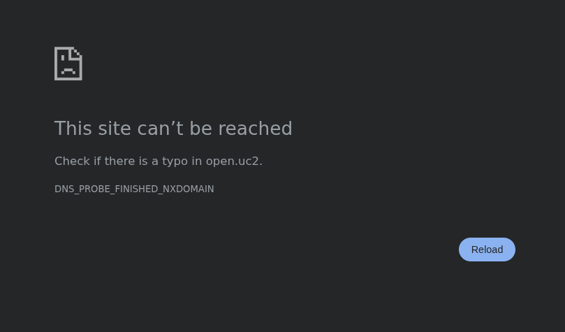 Web browser: unreachable site error